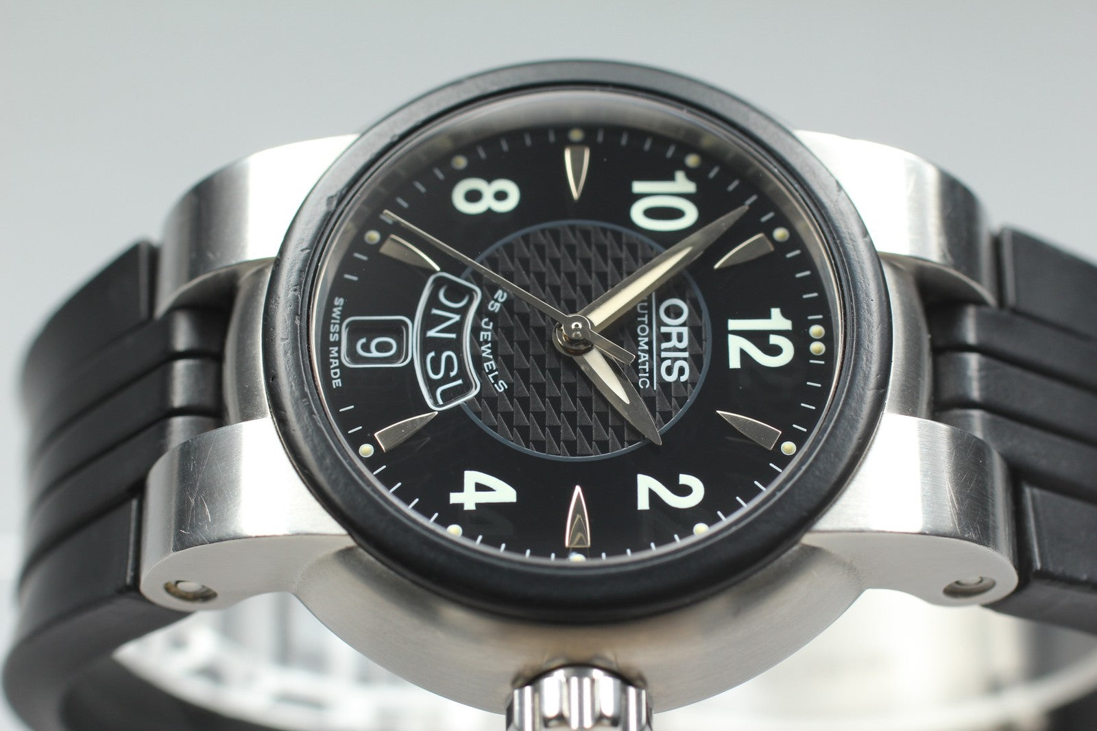 ORIS TT1 7523-44 Black Dial Automatic Day/Date Boy's Watch 37mm JAPAN Box