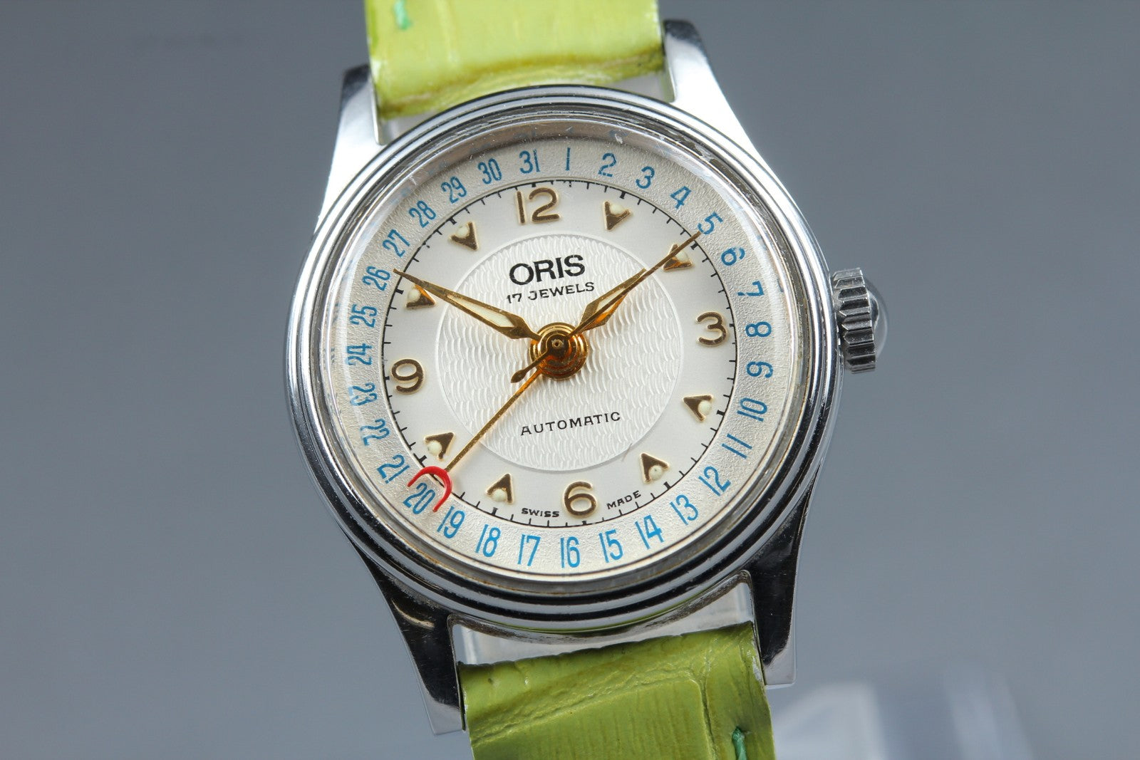 Vintage Oris Pointer Date 7405 Silver Automatic Date 26mm Women's Watch JP Exc+5