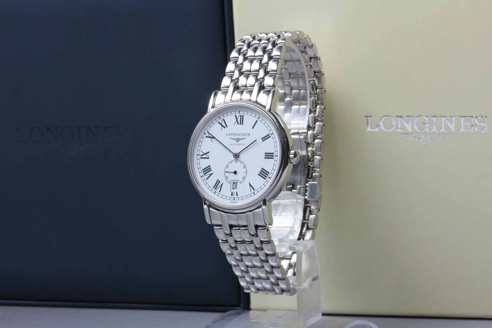 Exc+5*Box LONGINES Presence L4.805.4 White Dial Automatic Men's Watch 38mm JAPAN