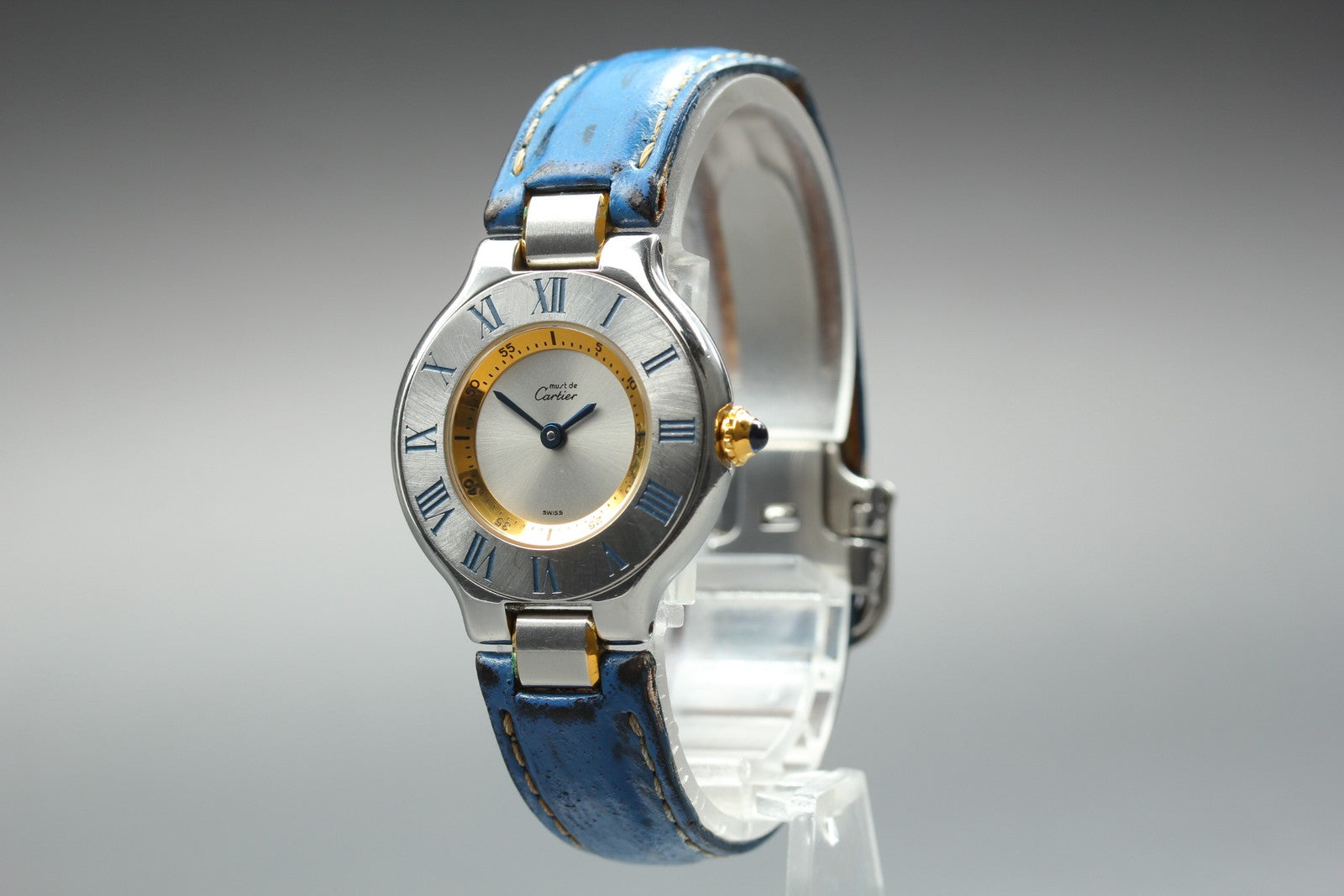 New Batt Cartier Must De 21 1340 Silver Dial Quartz Women's Watch 27mm Box JAPAN