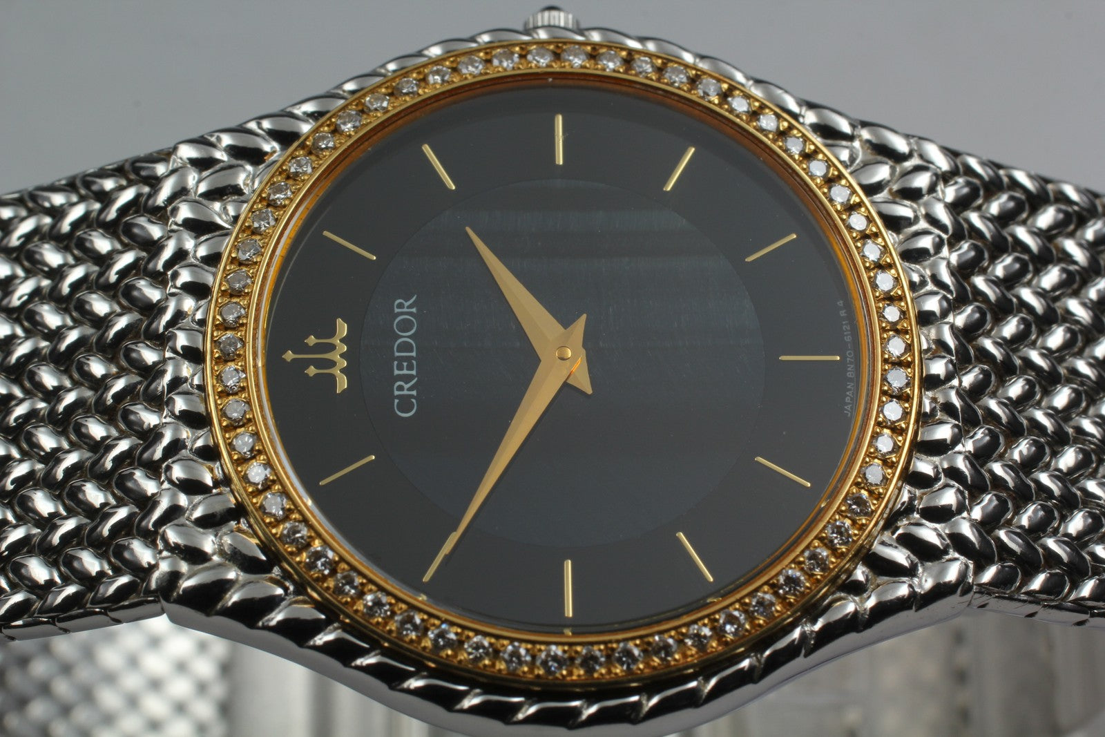 [Near MINT-] SEIKO CREDOR 8N70-6140 31mm Diamond Unisex Quartz Watch JAPAN