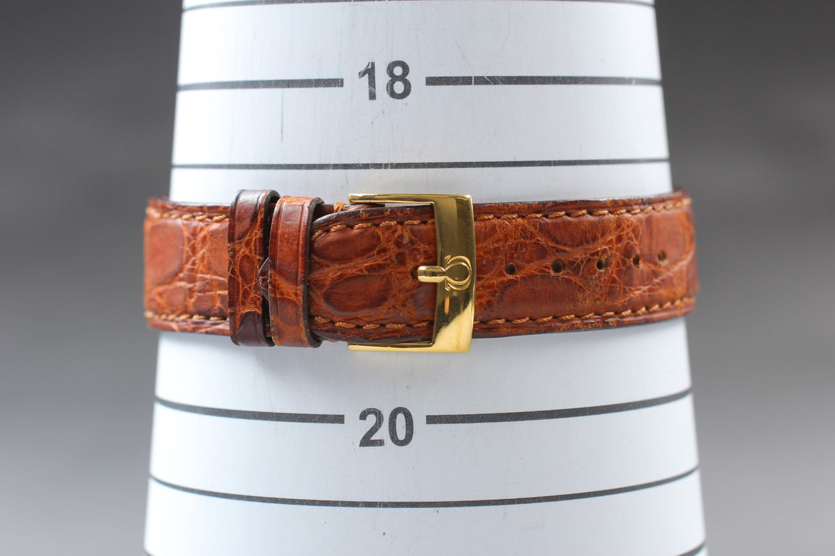 OMEGA Geneve 166.041 Cal.565 Date Gold Brown 34mm Automatic Men's Watch Vintage