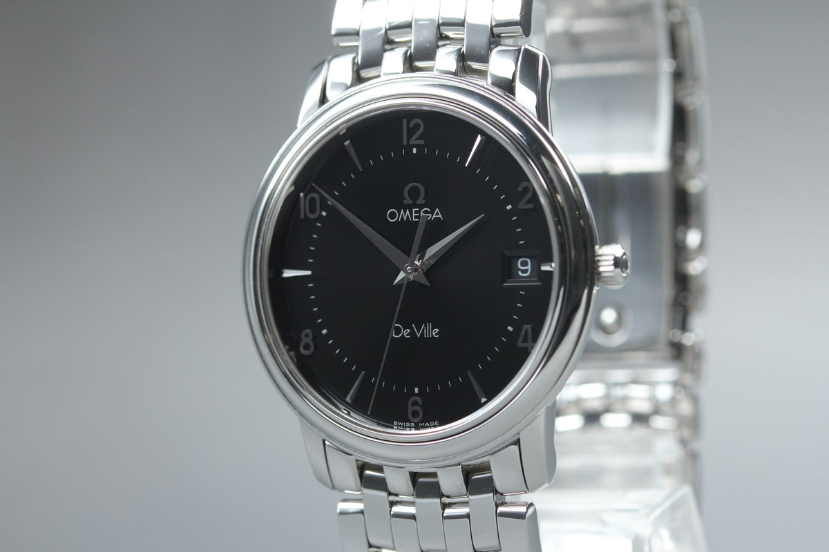 Omega De Ville Prestige 4510.50 Cal.1532 34mm Black Dial Quartz Men's Watch Box