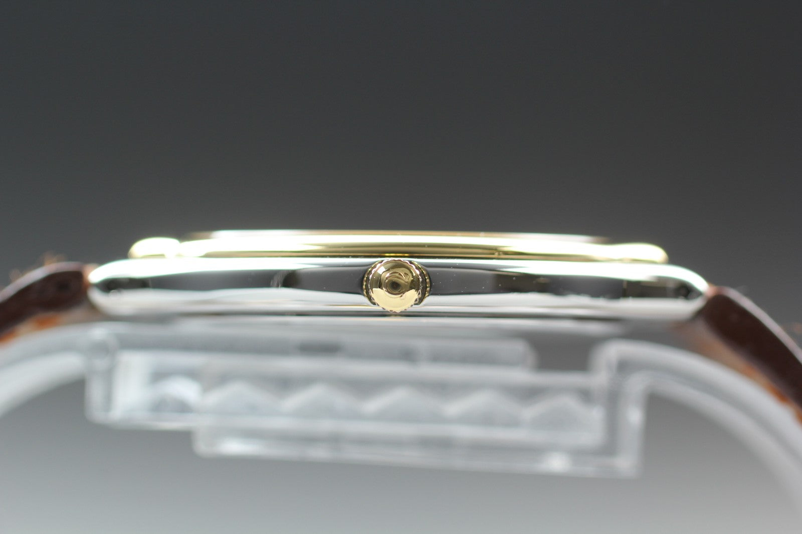 New Batt Vintage OMEGA De Ville symbol Quartz Women's Watch 31mm JAPAN Exc+5