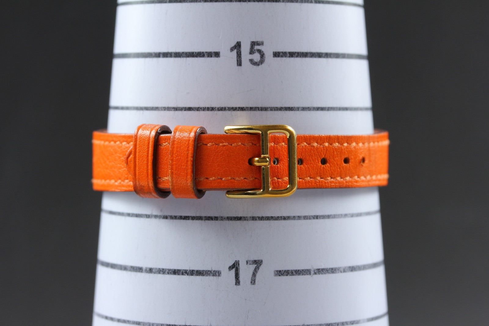 Vintage HERMES Meteor White Dial Orange "E" 24mm Woman's Watch Quartz [w /Box]