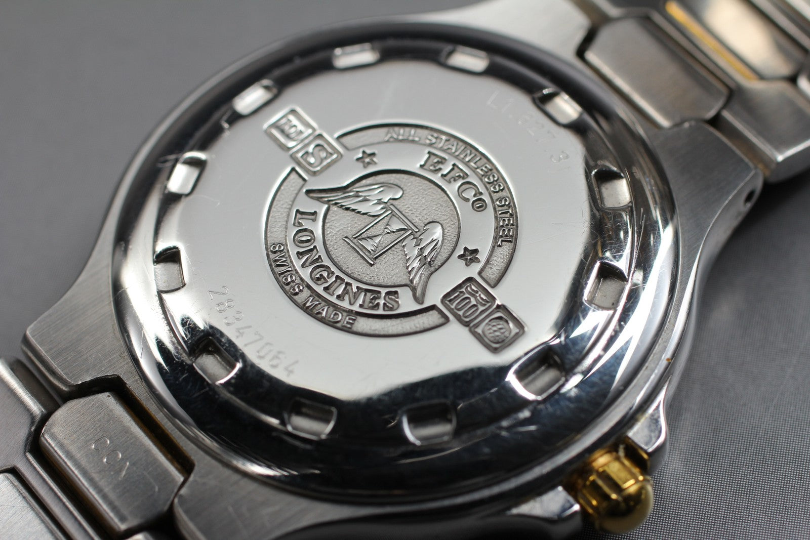 New Batt[Exc+5] LONGINES Conquest VHP L1.627.3 Quartz Silver Men's Watch 34mm JP