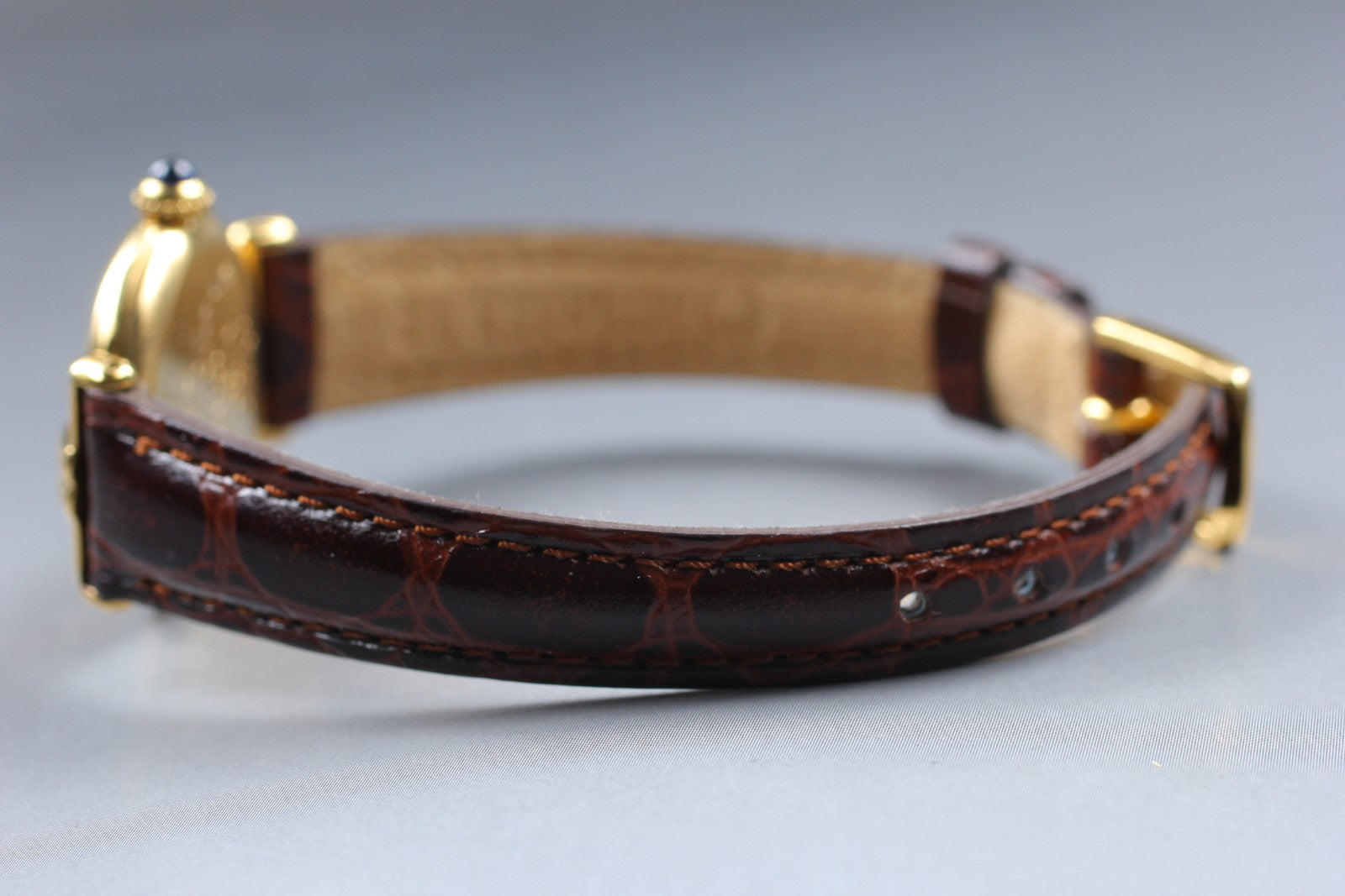 Vintage [Exc+5] Cartier Must Colisee Vermeil 590002 Gold Brown Women's Qz Watch