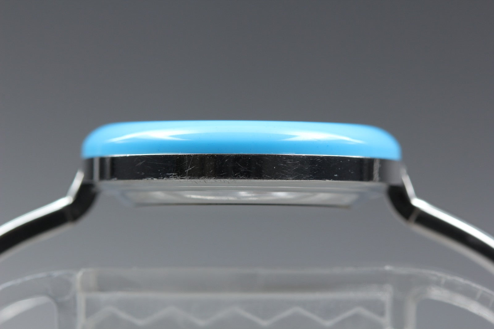 Vintage Gucci Change Bezel 11/12.2L Light Blue Bezel Silver Women's Quartz Watch