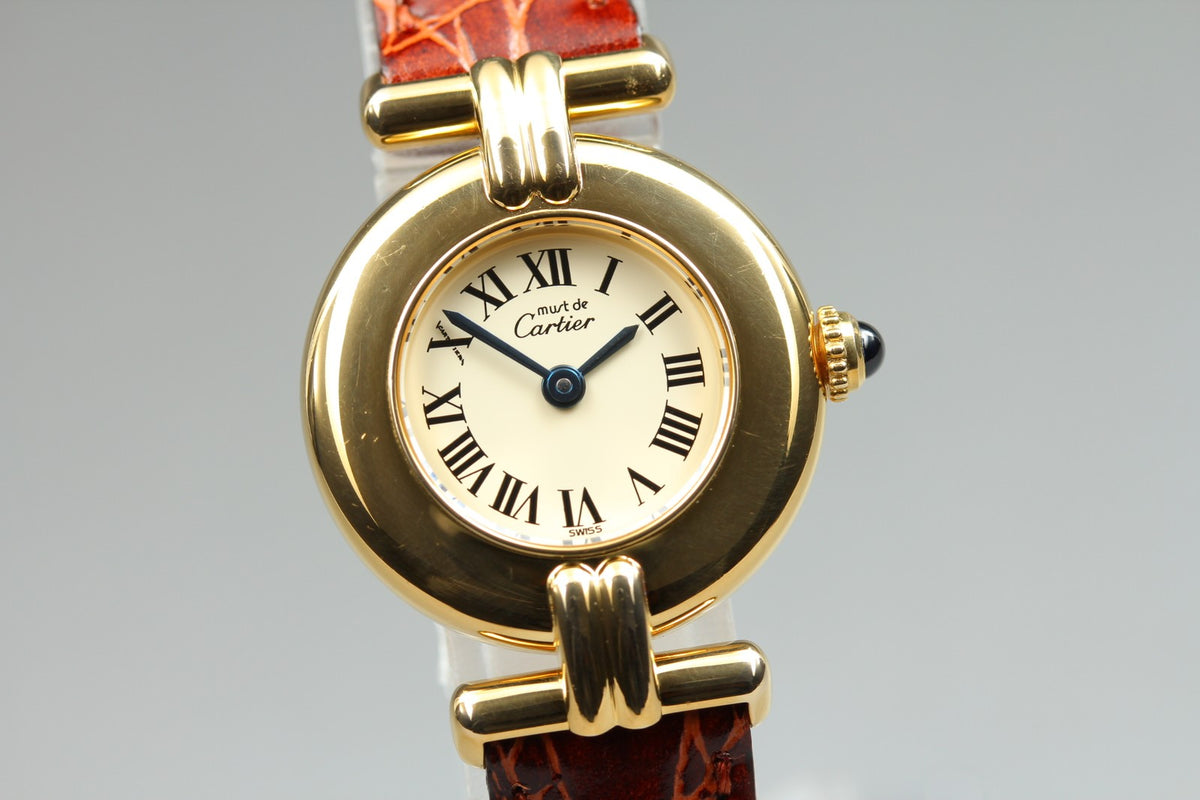 [Overhauled] Cartier Must Colisee Vermeil 590002 Brown Gold Women's Quartz Watch