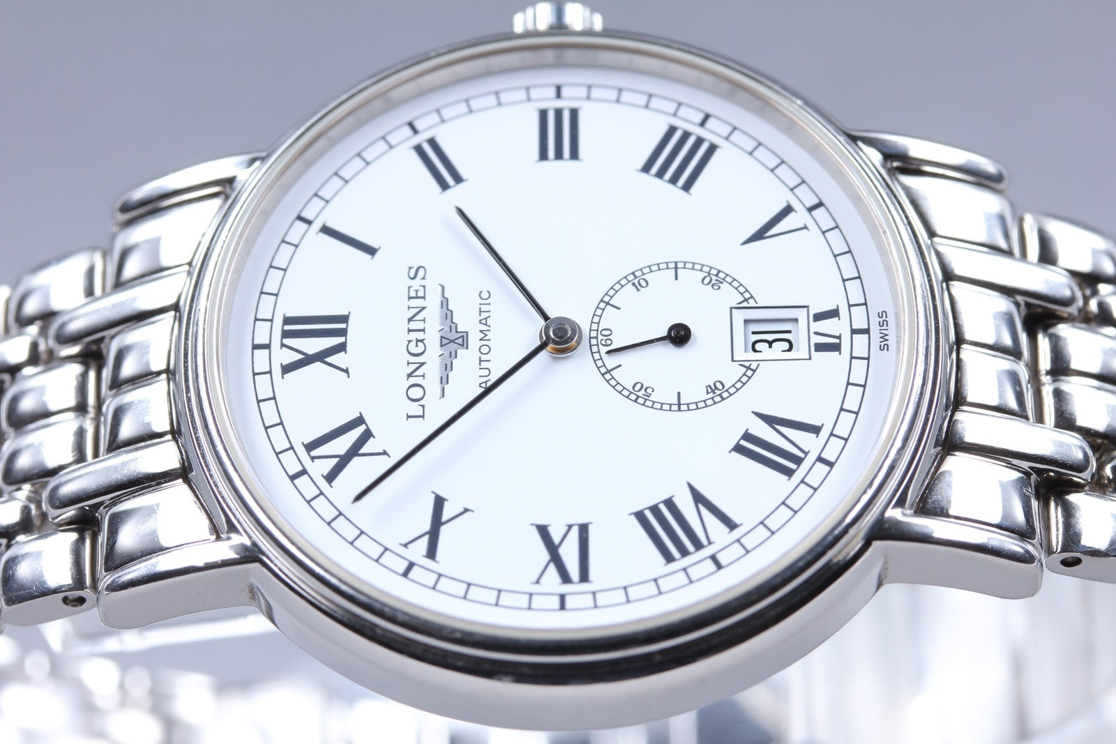 Exc+5*Box LONGINES Presence L4.805.4 White Dial Automatic Men's Watch 38mm JAPAN