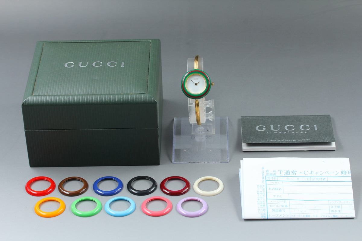 [Overhauled] Gucci Change Bezel 11/12.2 12 Colors Gold Women's Quartz Watch Box