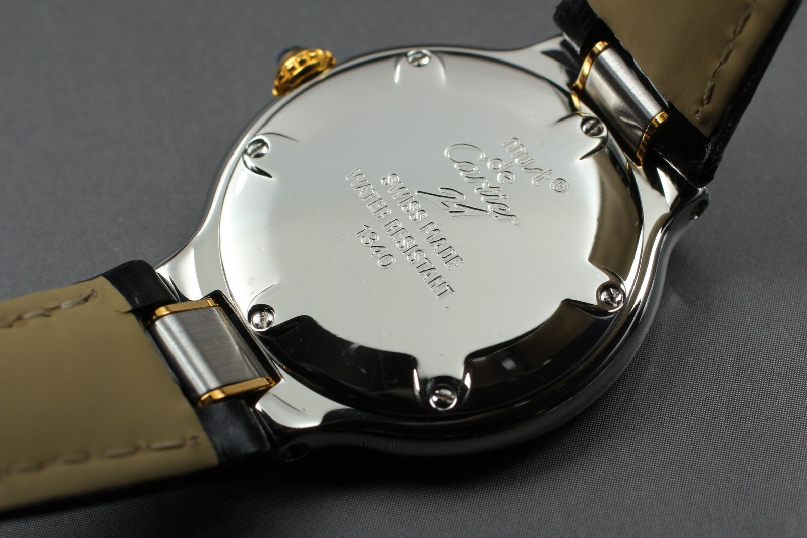 [Exc+4] Cartier Must de Cartier 21 1340 Silver Black 27mm Women’s Qz Watch JAPAN