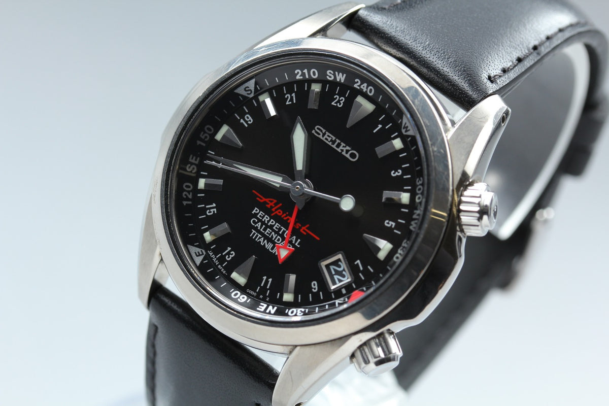 SEIKO Alpinist 8F56-00D0 SBCJ019 Perpetual Calendar Titanium Men's Watch JAPAN