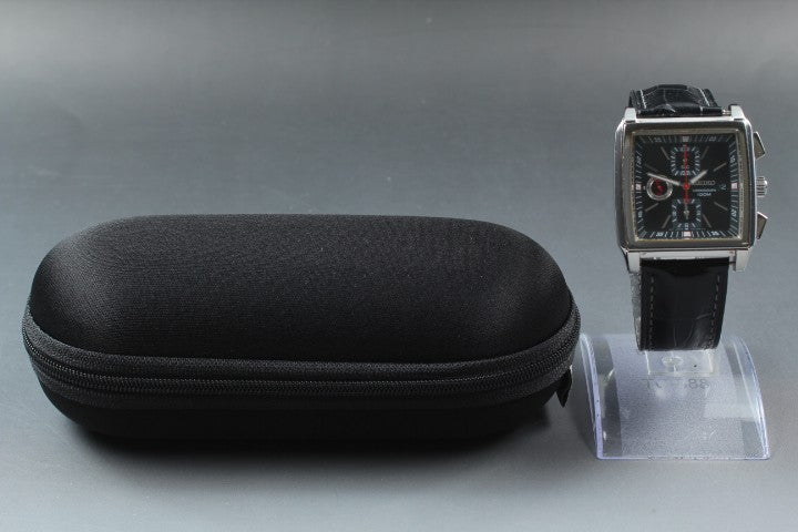 RARE[Exc+5] SEIKO Chronograph 7T92-0HS0 Black Quartz Men's Watch 39mm JAPAN
