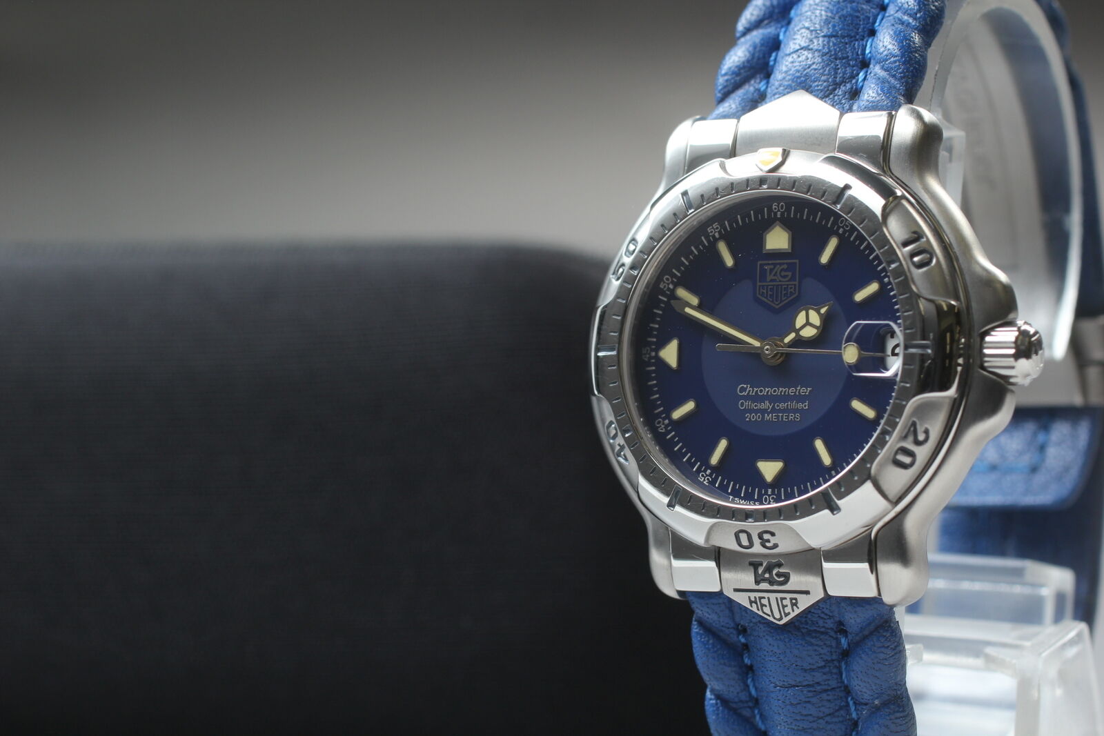 [Near MINT-] TAG Heuer 6000 WH5213-K1 Automatic Blue Chronometer AT Men's Watch