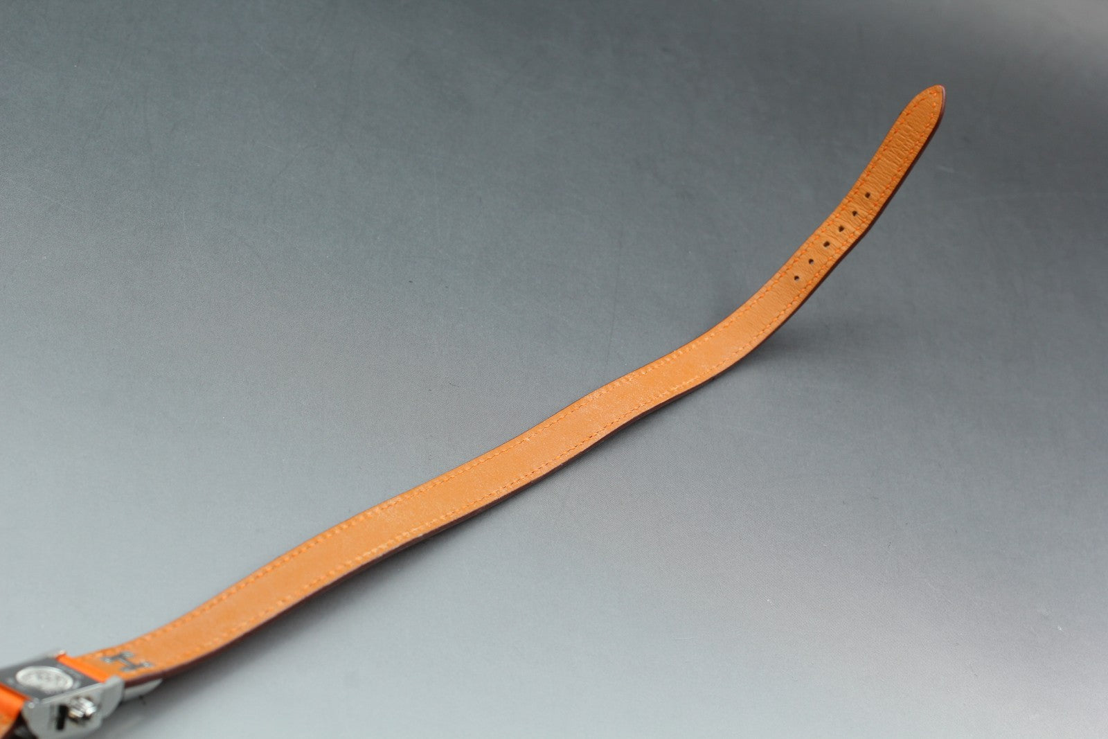 [Exc+5] HERMES Medor ME2.110 Silver Orange 17mm Woman's Watch Quartz From JAPAN