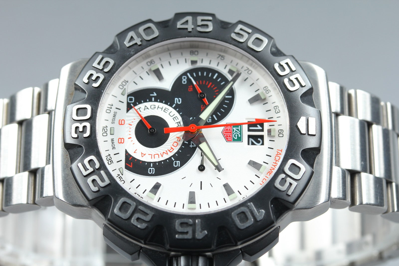 TAG Heuer Formula 1 CAH1011 Quartz Chronograph White Dial Men's Watch 44mm JP