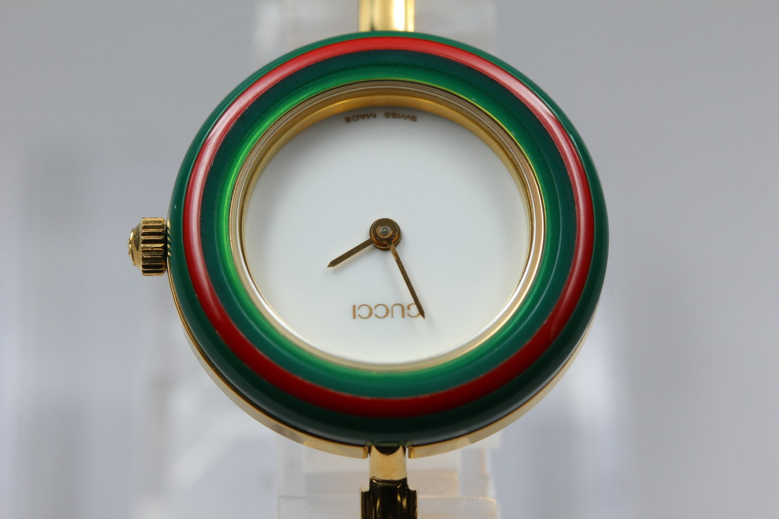 Overhauled [Exc+5 Box] Gucci Change Bezel 11/12.2 Gold 12 color Women's Qz Watch