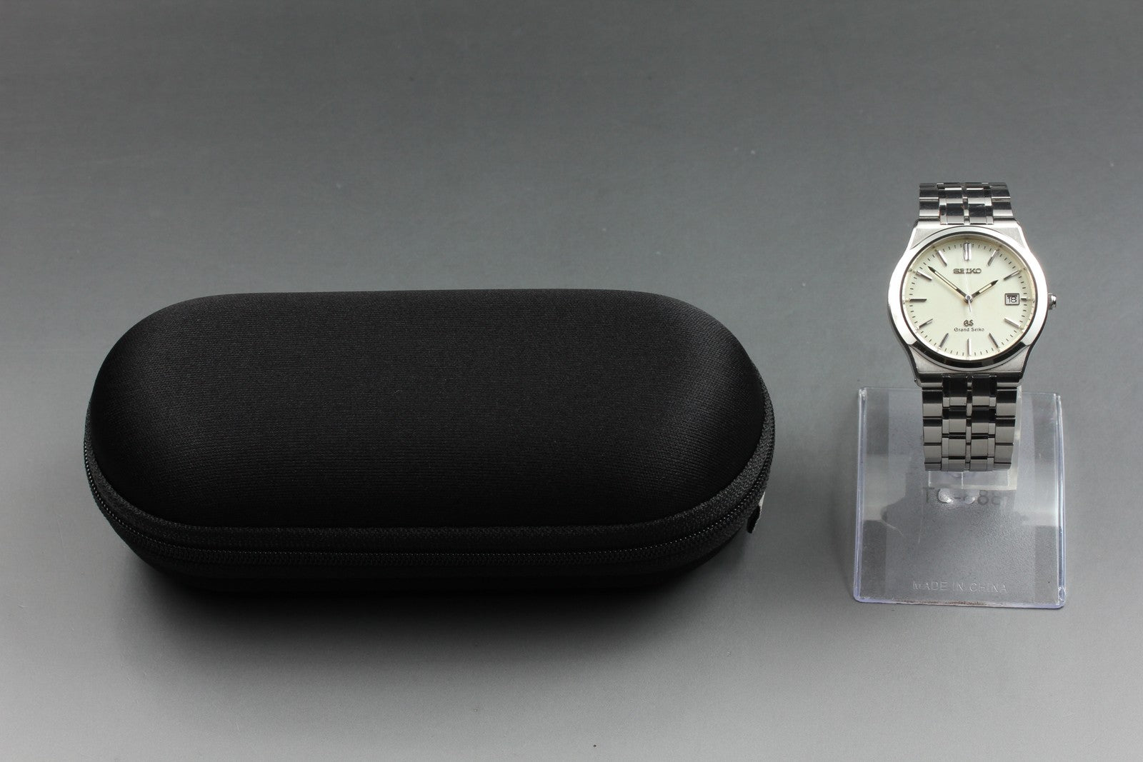 Vintage SEIKO Grand Seiko 8N65-9000 Quartz Unisex Silver Watch 36mm From JAPAN