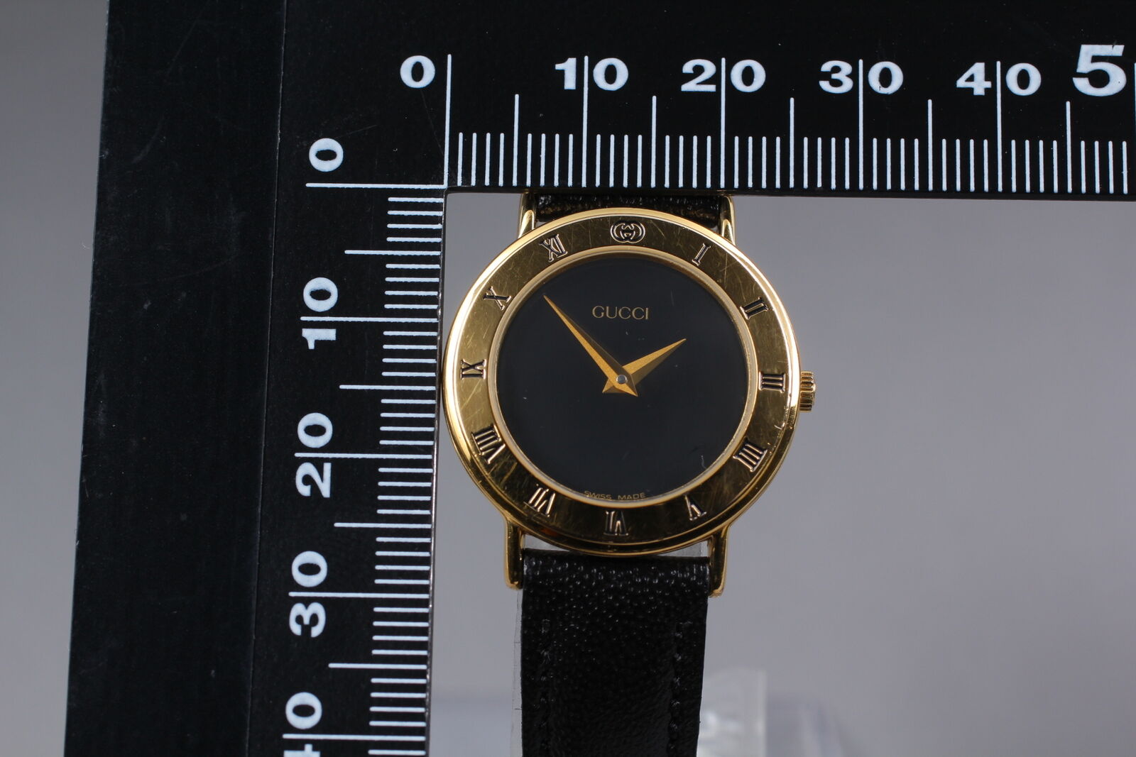 New Battery [Exc+4] Gucci 3000.2.L Black Dial Women's Quartz Watch Vintage JAPAN