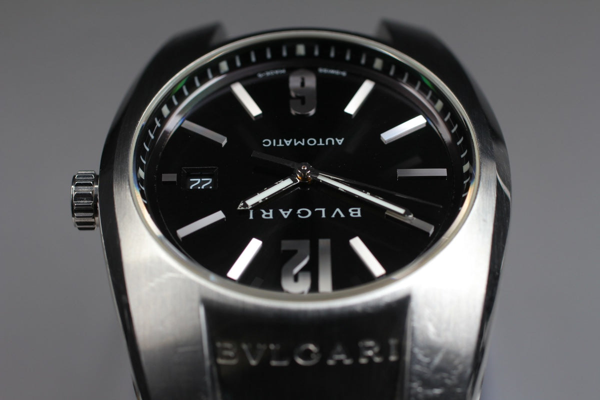 BVLGARI Ergon EG40S Black Dial Automatic Date Boy's Watch 40mm From JAPAN Box