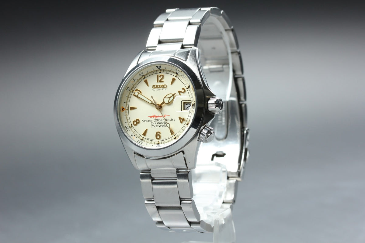 [Overhauled] SEIKO Red Alpinist 4S15-6000 SCVF007 Cream Automatic Men's JAPAN