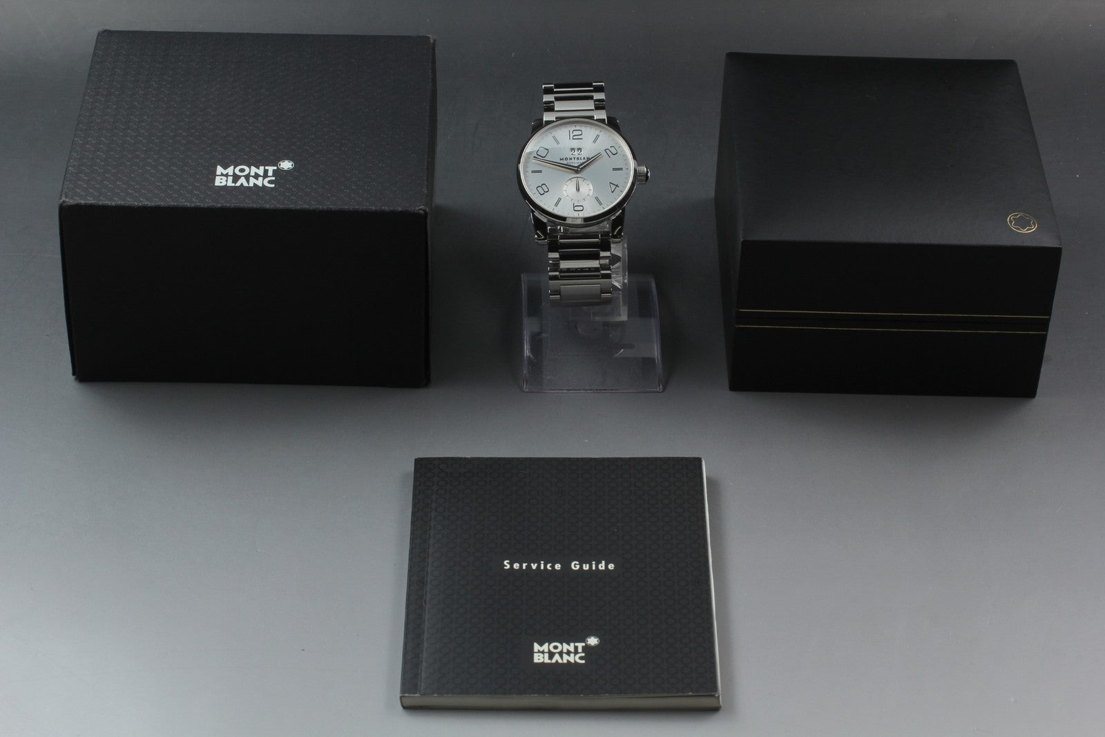 [Near MINT- Box] Montblanc TimeWalker 7050 Silver 42mm Men's Automatic Watch