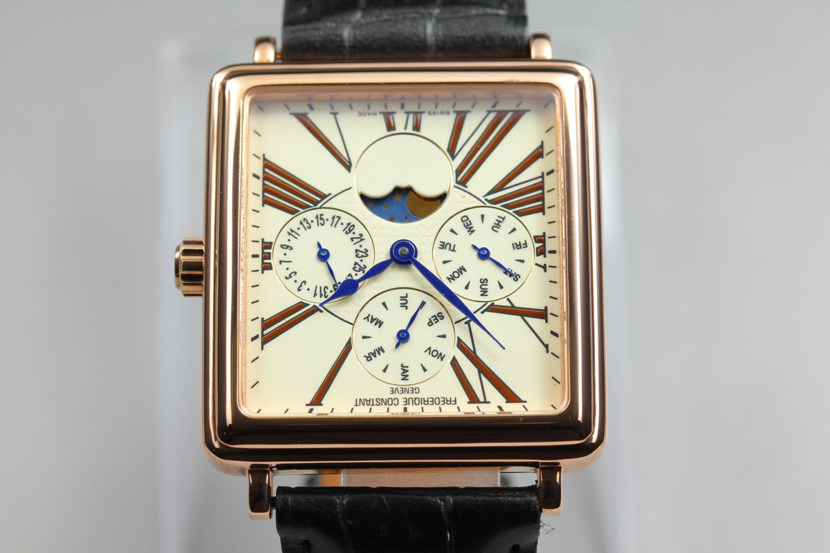 FREDERIQUE CONSTANT FC265X3C4/5/6 Moon Phase Ivory Gold 34mm Quartz Men's Watch