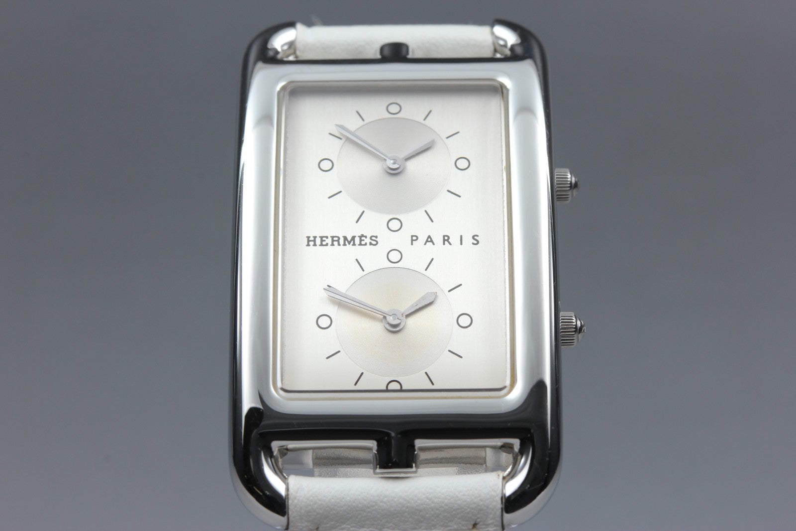 [Overhauled] HERMES Cape Cod Dual Time CC3-510 25mm White Women's Qz Watch Box