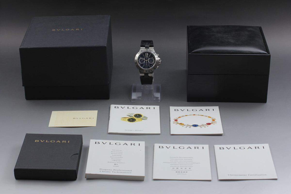 BVLGARI Diagono Tachymetric Chronograph CH40STA Automatic Men's Watch 40mm JAPAN