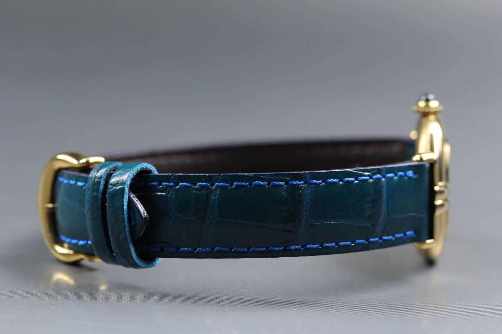 Vintage Cartier Must Colisee Vermeil 590002 Blue White Dial Women's Qz Watch