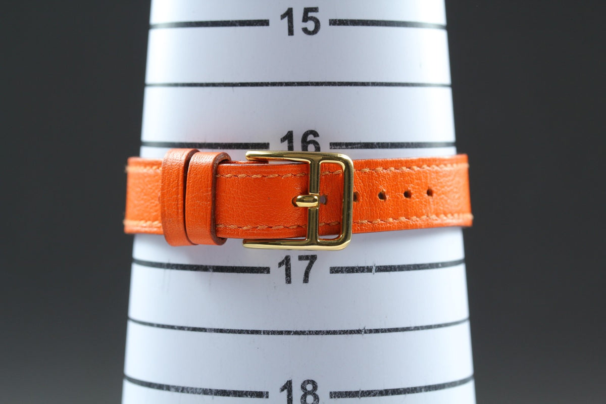 [Overhauled /Box] HERMES Kelly Watch Orange Dial Gold "A" Woman's Watch Quartz