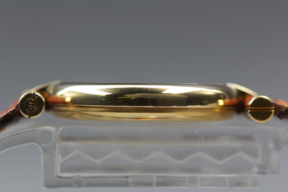 Cartier Must Vendome Vermeil Gold Brown 24mm Women's Quartz Watch Vintage [Box]