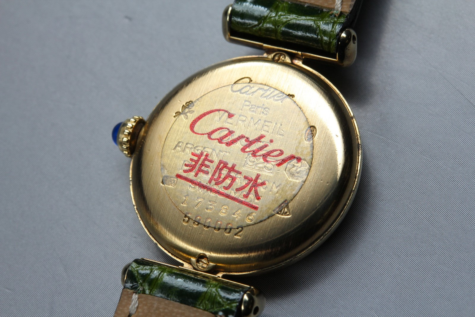 Vintage [Exc+5] Cartier Must Colisee Vermeil 590002 Green Women's Quartz Watch