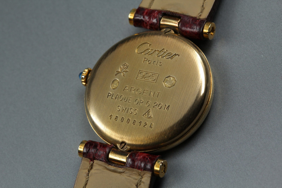 Cartier Must de Cartier Vendome 24mm Red Gold Women's Qz Watch Vintage [Pouch]