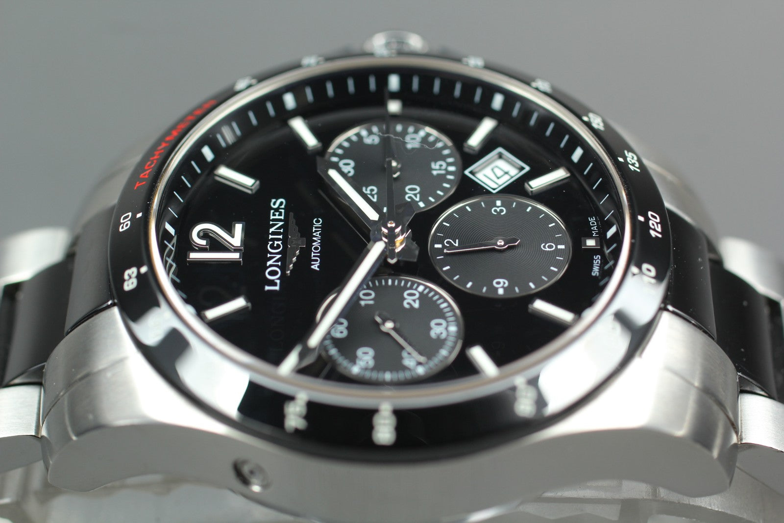LONGINES Conquest L2.744.4 Black Automatic Date Men's Watch 41mm JAPAN Box