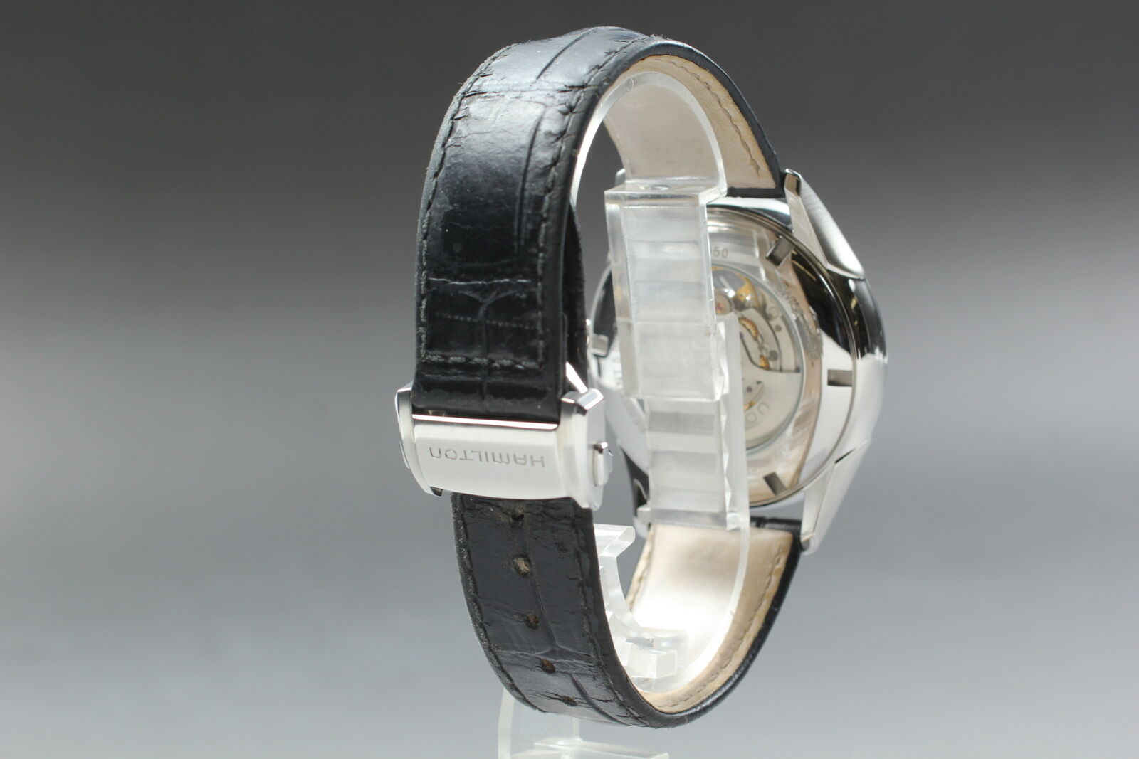 [Exc+5 Box] HAMILTON Jazzmaster H327050 Open Heart Black Automatic Mens Watch JP