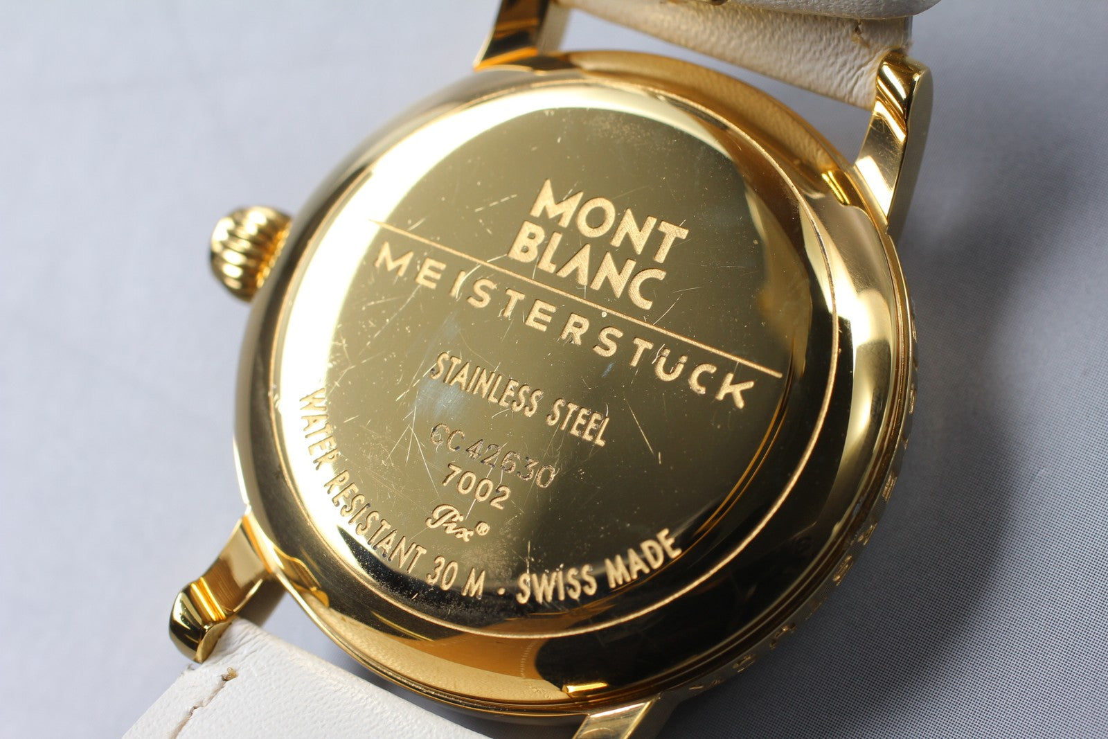 [N MINT- Box] Montblanc Meisterstuck 7002 Gold White 35mm Men's Quartz Watch