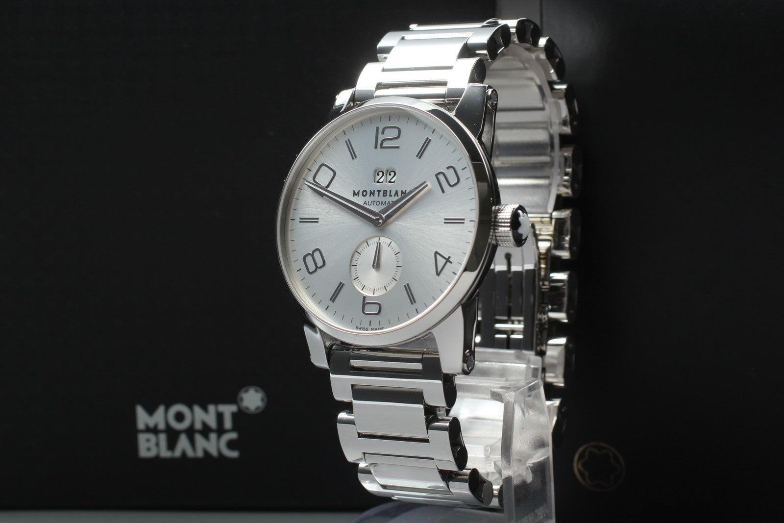 [Near MINT- Box] Montblanc TimeWalker 7050 Silver 42mm Men's Automatic Watch