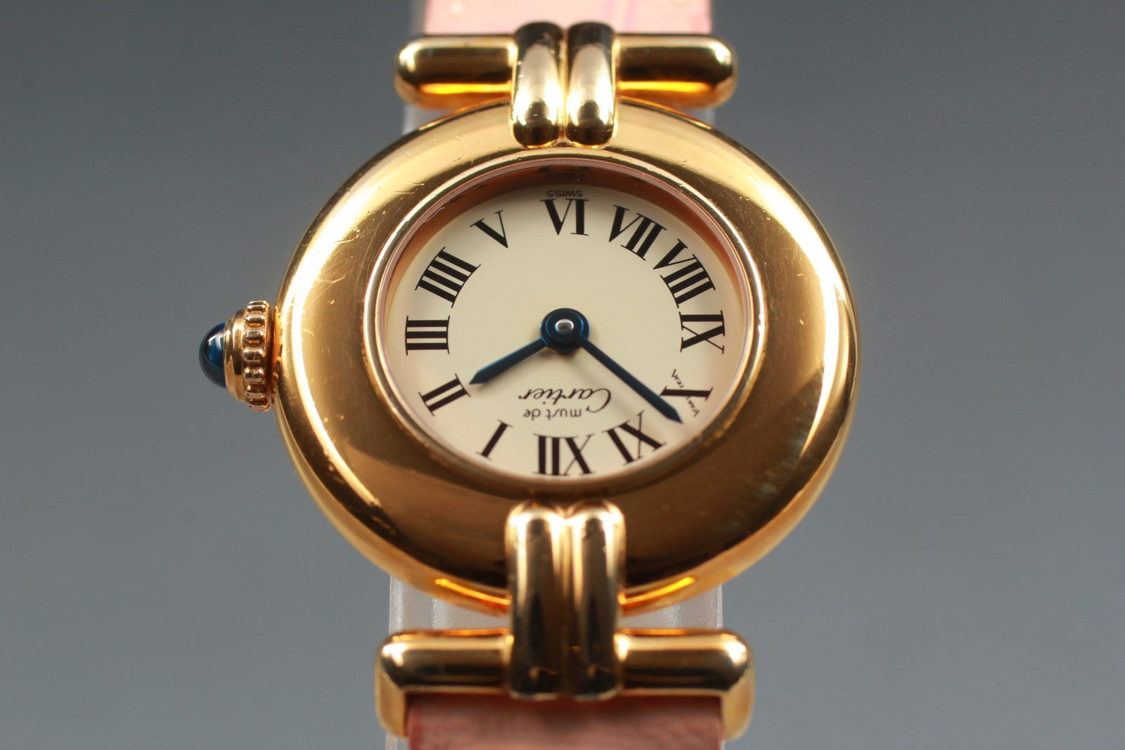 Vintage [Exc+5] Cartier Must Colisee Vermeil 590002 Gold Pink Women's Qz Watch