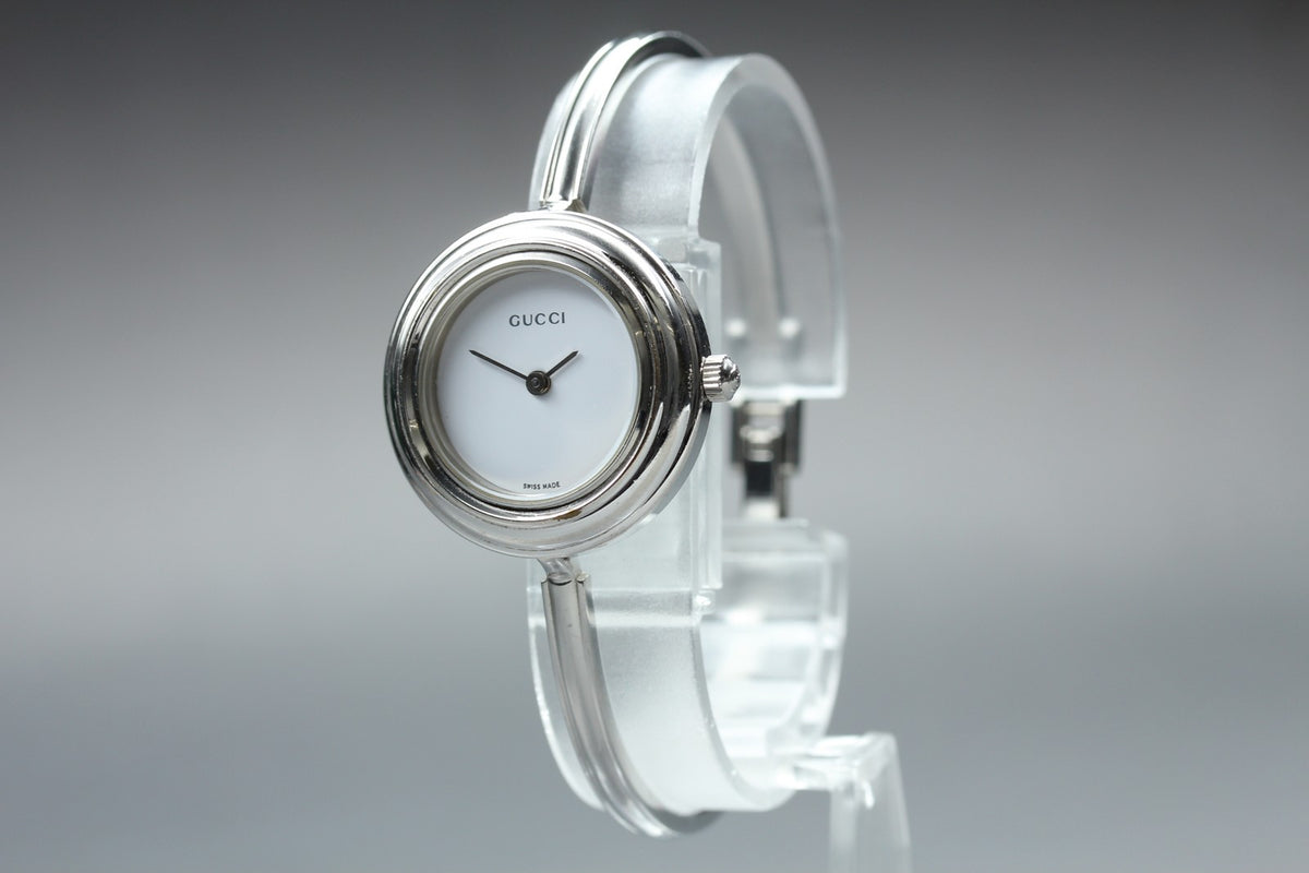 GUCCI Change Bezel 11/12.2L 12Color Quartz Silver Women's Watch 26mm JAPAN Box