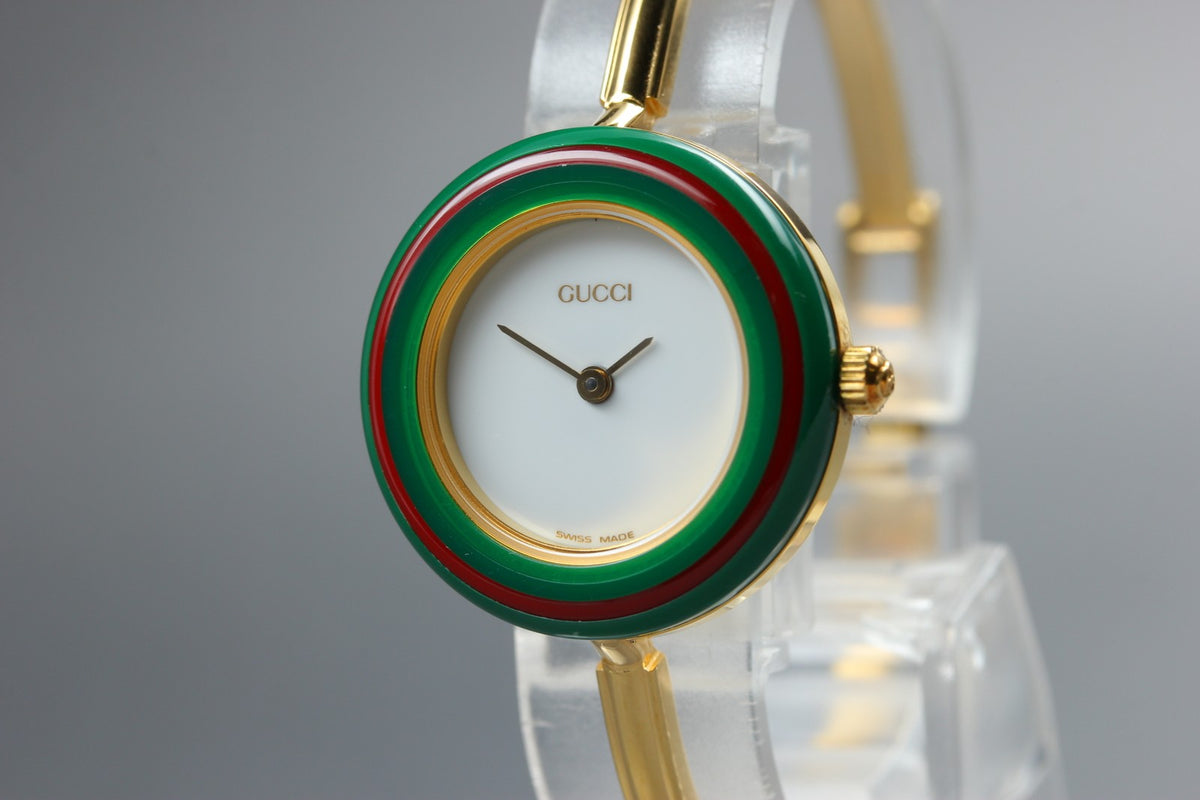 GUCCI Change Bezel 11/12.2 12Color Quartz Women's Watch 25mm JAPAN Box New Batt