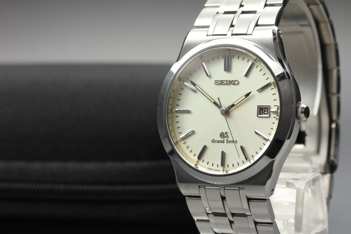 Vintage SEIKO Grand Seiko 8N65-9000 Quartz Unisex Silver Watch 36mm From JAPAN