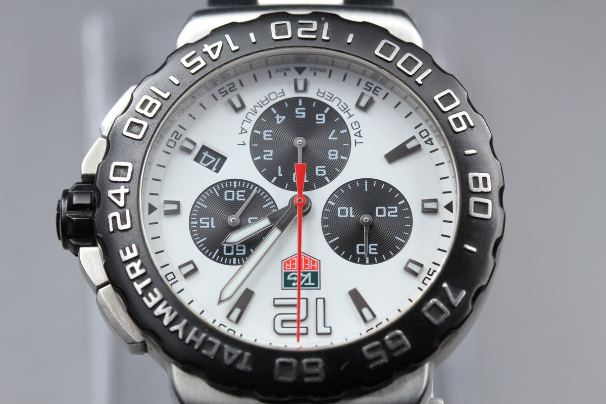 TAG HEUER Formula 1 CAU1111 Quartz White Dial Date Men's Watch 42mm JAPAN