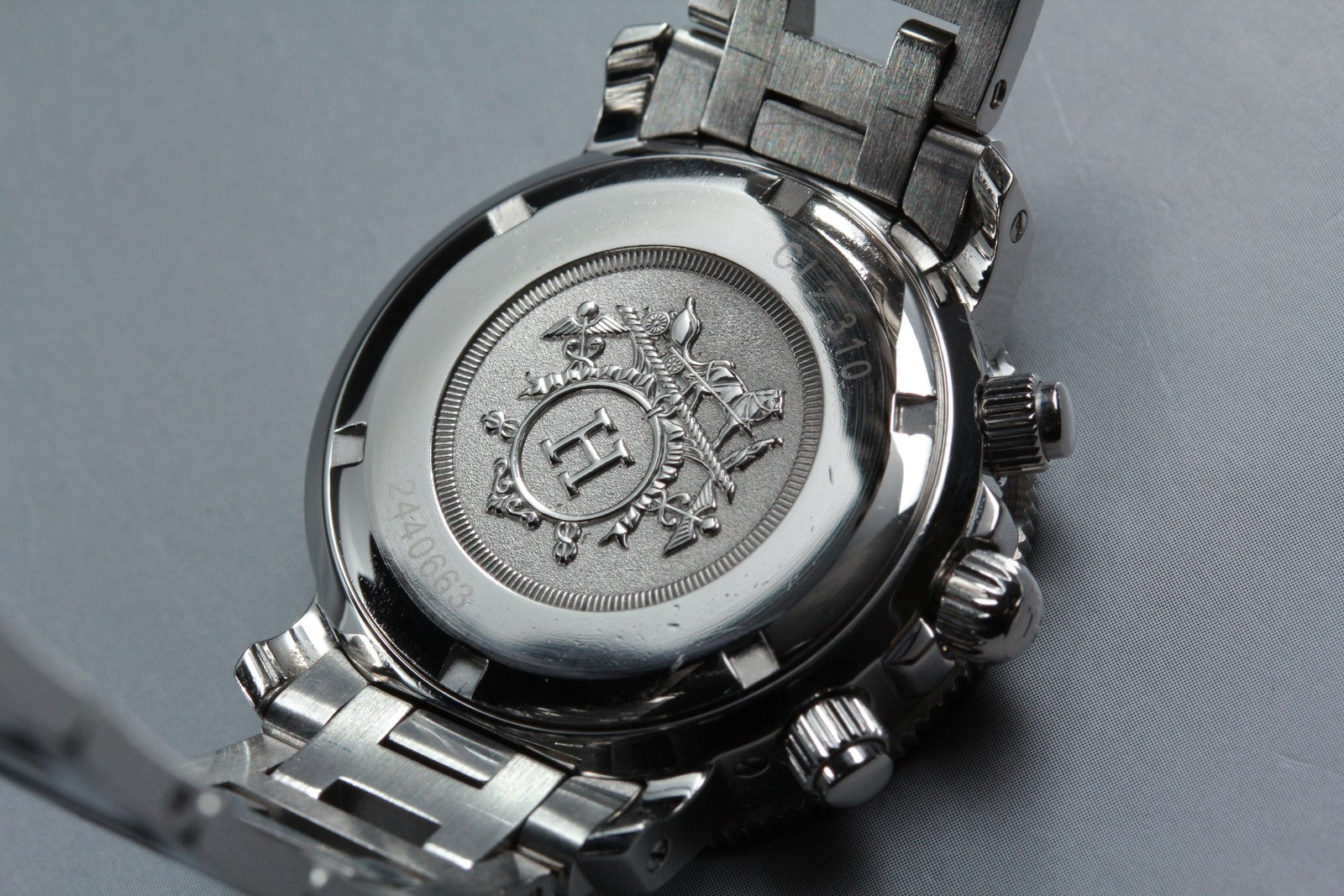 HERMES Clipper CL2.310 White Shell Dial Quartz Diver Women's Watch 34mm JAPAN