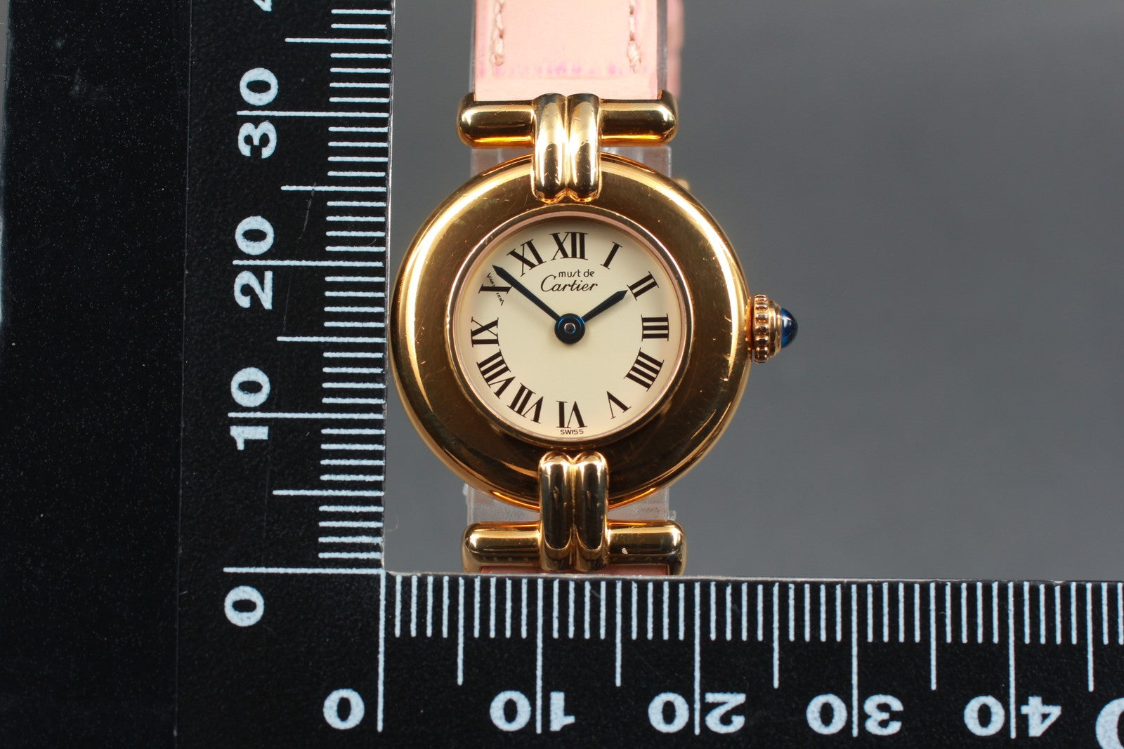 Vintage [Exc+5] Cartier Must Colisee Vermeil 590002 Gold Pink Women's Qz Watch