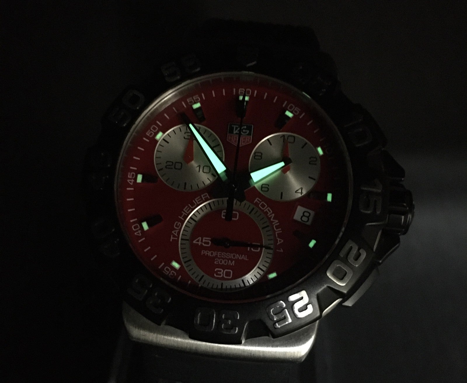 Used* TAG Heuer Formula 1 CAH1112 Red Chronograph Quartz Men's Watch 42mm JAPAN