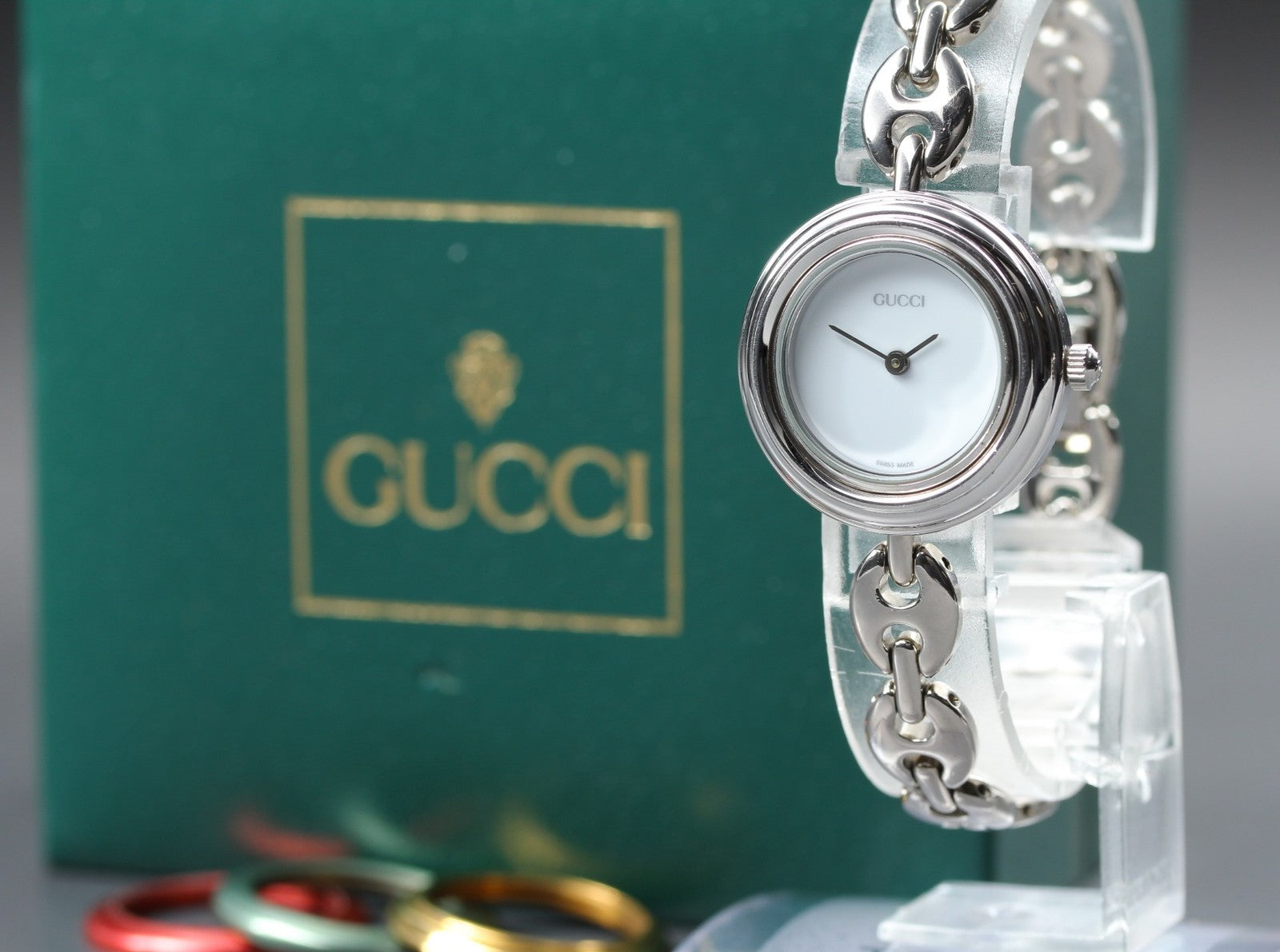 [Overhauled] Gucci Change Bezel 11/12.2 4 Colors Silver Women's Quartz Watch Box