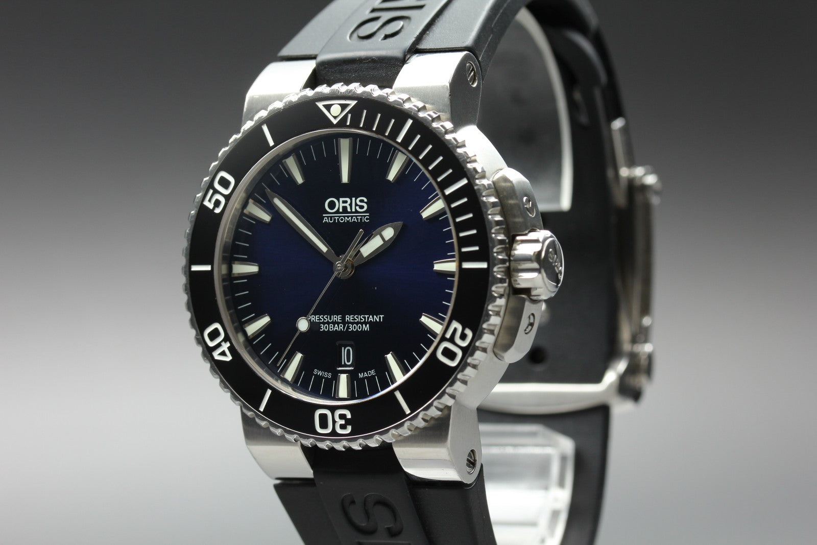 ORIS Aquis 7653 Date Automatic Blue Dial Men's Watch 43mm JAPAN