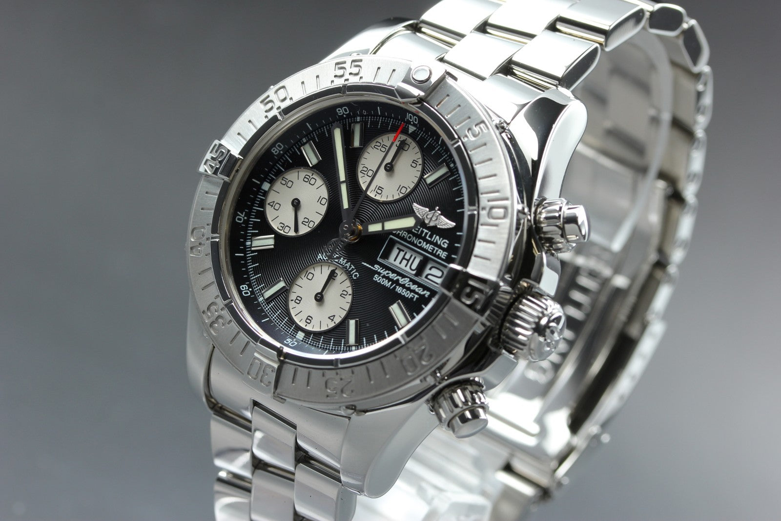 [Polished] BREITLING Superocean Chronograph A13340 Black 41mm AT Men's Watch Box